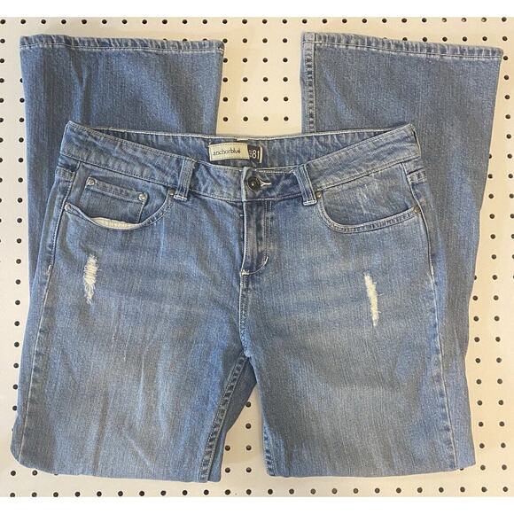 Anchor Blue Jeans Women's Flare **Size 13 Short Est 81 Distressed - Picture 1 of 16